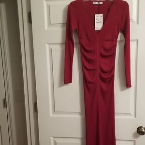 Zarai  Red Long Sleeve Dress,size M